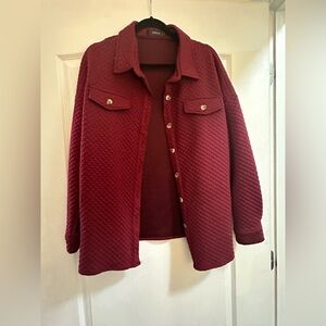 Quilted Burgundy Jacket size Large